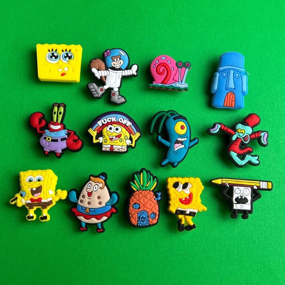 Sponge Bob Square Pants Crocs Shoe Charms Set of 13 - jibbitz Charms